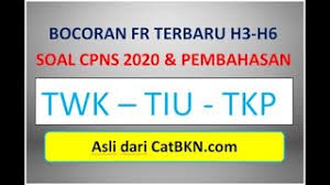 Soal cpns tkp (tes karakteristek pribadi) merupakan sebuah tes psikologi yang meneliti jenis dan karakter kepribadian para peserta cpns dalam berbagai aspek, termasuk aspek kognitif dan aspek emosi, dengan jumlah soal sebanyak 35 soal, adapun materi soal tkp meliputi Bocoran Soal Cpns 2020 Terbaru Fr H3 H6 Dan Pembahasan Bocoran Prediksi Twk Tiu Tkp Youtube
