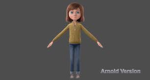 Girl Cartoon 3d Model Turbosquid 1214367 Girl Cartoon Cartoon Model