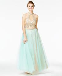 Say Yes To The Prom Juniors 2 Pc Embellished Ball Gown A Macy S Exclusive Juniors Dresses Ma Aqua Prom Dress Junior Party Dresses Prom Dresses Long Lace