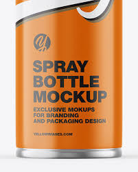 Download Glossy Spray Bottle W Matte Cap Mockup In Bottle Mockups On Yellow Images Object Mockups PSD Mockup Templates