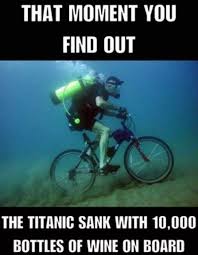 Titanic Sank With 10000 Bottles Of Wine On Board Meme Funny Pictures Wine Jokes Titanic