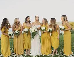 A Relaxed Marigold Wedding In Sayulita Mexico Inspired By This Marigold Bridesmaid Dress Marigold Wedding Beach Wedding Yellow