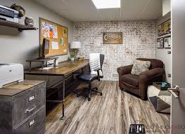 Awesome Small Basement Apartment Ideas On A Budget Basement Basementideas Unfinishedbasemen Rustic Home Offices Basement Home Office Industrial Office Decor