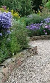 Dry Stone Wall Forming Raised Borders Patio Garden Stone Walls Garden Cottage Garden
