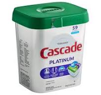 Cascade 97726 Platinum ActionPacs Fresh Scent Automatic Dishwasher  Detergent Pod 59 Count - 3/Case