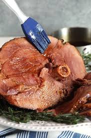 Secure pineapple rings to ham and brush the glaze all over the ham and bake accordingly. Crock Pot Ham With Pineapple Brown Sugar Glaze The Suburban Soapbox
