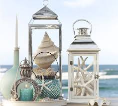 Maritime antiques and custom built furniture. Luster Blue Mercury Glass Lantern Diy Beach Decor Beach House Decor Beach Diy