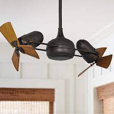 Here are some different types of ceiling fans dual ceiling fans often have two heads, and some designs have more. 41 Matthews Dagny Bronze And Mahogany Dual Ceiling Fan W8387 Lamps Plus