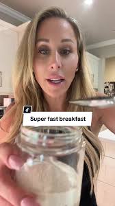 1/2 cup old fashioned oats, 1 scoop @Devotion Nutrition Protein , 1 tbsp  chia seeds, 3/4 cup milk. Mix and refrigerate overnight. Add fresh fruit