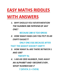 Maths puzzles for kids with answers. Easy Maths Riddles With Answers Math Riddles Riddles With Answers Math Jokes