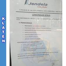 Check spelling or type a new query. Lowongan Kerja Toko Buku Jendela Klaten Info Wisata Hits