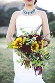 Here, we're showcasing some of our favorite sunflower wedding bouquets sunflowers are the perfect summer flower: 42 Brilliant Sunflower Wedding Bouquets For Happy Wedding Southwestern Wedding Sunflower Wedding Bouquet Sunflower Wedding Decorations