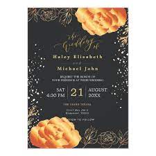 Elegant Black Luxury Rose Gold Wedding Invitation Zazzle Com Rose Gold Wedding Invitations Gold Wedding Invitations Rose Gold Wedding
