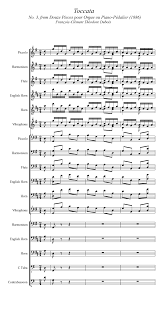 Dubois: Toccata, arranged for Orchestrion Sheet music for Tuba, Flute, Oboe  (Mixed Quintet)