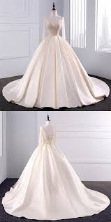Shop today or book an appointment! Bling Bling Sequins Beaded Ball Gowns Champagne Wedding Dresses With 3 4 Sleeves Satin Bridal Gowns Long Train Wedding Dress Ball Gown Wedding Dress