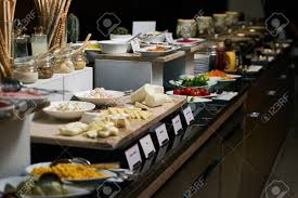 Napkins can also be placed at the buffet table near the utensils. Catering Buffet Food In Hotel Restaurant Close Up Restaurant Stock Photo Picture And Royalty Free Image Image 113703615