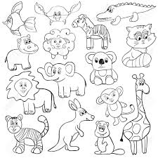 Download Vector Illustration With Cute Animals Cartoon Set Coloring Royalty Free Cliparts Vectors And Stock Illustration Image 38963615