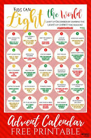 Kids Can Light The World Advent Calendar Free Printable Advent Calendars For Kids Advent For Kids Christmas Advent Calendar