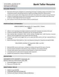 bank teller resume