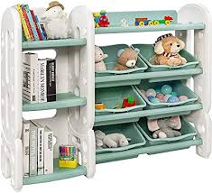 This morris kids bookcase by hipkids is super practical as its ideal for storing books as well as toys. Costway Kids Storage Unit Children Shelf With 6 Removable Bins And 4 Shelves Toddler Toys Books Collection Display Organizer For Nursery Playroom Green Amazon Co Uk Home Kitchen