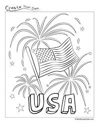 Download for free and show your spirit for our independence day! Happy Fourth Usa Fireworks Coloring Page Free Printable Memorial Day Coloring Pages July Coloring Pages July Colors