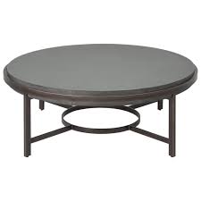 W43 x d43 x h12 weight lbs. 225.0000: Barcelona Contemporary Round Coffee Table With Concrete Top Sadler S Home Furnishings Cocktail Coffee Tables