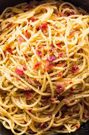5 Ingredient Bacon Spaghetti Aglio Olio Olio Recipe Spaghetti Aglio Olio Recipe Recipes