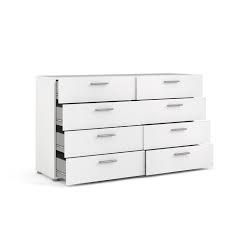 Tvilum 8 Drawer Double Dresser Black Matte Pannell 8 Drawer Double Dresser In 2020 Double Dresser Drawers Modern Dresser