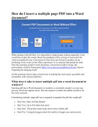 If you want to add text to a pdf file on mac, all you need to do is: How Do I Insert A Multiple Page Pdf Into A Word Document By Rodrigo Azevedo347 Issuu