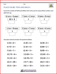 The child has to fill the correct tens and ones for the given number. 1st Grade Place Value Worksheets 2 Digit Numbers