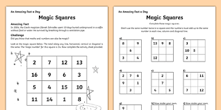 In one sense this is true, in another it is not. Magic Squares Worksheet Worksheet Worksheet