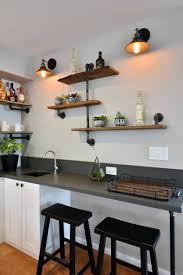 Metal kitchen shelves industrial looking bar stool. 75 Beautiful Industrial Home Bar Pictures Ideas August 2021 Houzz