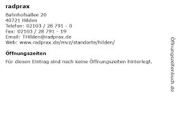 Maybe you would like to learn more about one of these? á… Offnungszeiten Radprax Bahnhofsallee 20 In Hilden