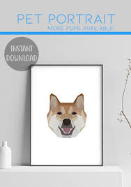 Shiba Inu College Graduation Gift Gift For Him Geometric Animals Printable Art Cards Shiba Inu