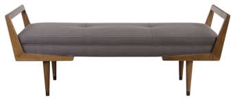 If you want a mid century modern bench for your home but don't have a big budget, just make one yourself! Waylon Mid Century Modern Bench Midcentury Upholstered Benches By Ownax Vaasuhomes Houzz