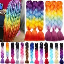 Wome kanekalon braiding hair extensions red color synthetic braiding hair ombre jumbo braids hair… 24 Kanekalon Jumbo Braiding Hair Extensions Plaited Box Braids Uk Ombre Rainbow Ebay