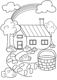By best coloring pagesjuly 1st 2013. House Coloring Page Stock Illustration Illustration Of Childhood 50166234