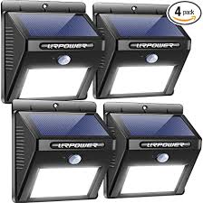 Urpower Solar Lights Outdoor Motion Sensor Security Lights Solar Flood Lights Waterproof Solar Powered Outdoor Lights For Backyard Fence Deck Patio Garage 4 Pack Amazon Com
