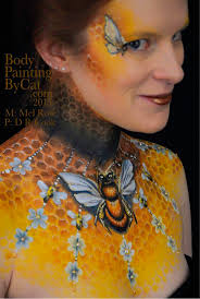 Bee Honeycomb Neck Art Body Paint & Facepainting by Bath face painter  Bristol body artist