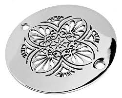 Designer Drains Brushed Nickel Elements Greek Anthemion Round Decorative Shower Drain Cover Grate Designer Shower Drain Shower Drain Covers Shower Tile Designs