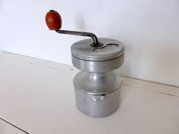 Vintage French Hop Coffee Grinder Mill French Vintage Coffee Grinder Wooden Handles