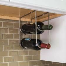 satin nickel under cabinet wine bottle