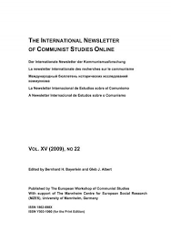 Articole care fac referire la sebastian dobrincu. Vol Xv 2009 No 22 The International Newsletter Of Communist