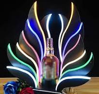 Amazon.co.jp: LED Wine Bottle Display Stand Bar Wrought Iron ...