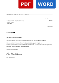 Lbb Zahlungsschutz Kundigen Kostenlose Muster Vorlage