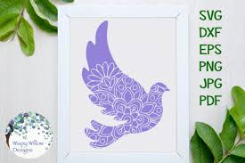 Download Dove Mandala Zentangle Graphic By Wispywillowdesigns Creative Fabrica PSD Mockup Templates