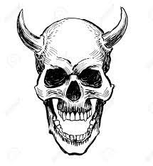 Dancehall artist furtyle brain got real goat horns implanted into his head so he can stand out and hopefully become more famous. Human Skull With Horns Ink Black And White Drawing Stock Photo Picture And Royalty Free Image Image 138460993
