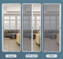Amazon.com: MaKefeile Puertas de pantalla retráctiles, puerta corrediza  plegable sin perforaciones con marco de aluminio para patio, puerta  delantera, ...