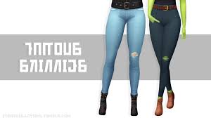 Famous Skinnies The Skinny Jeans From Get Famous Without That Bulky Makeup Bag Base Game Compatible Comes In 4 Denim Them Sims 4 Clothing Sims 4 Sims 4 Mm