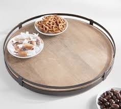 I finished off by filling wood glue in crevices & nail holes, since i want to keep it in its rustic finish. Mercer Iron Wooden Lazy Susan Pottery Barn